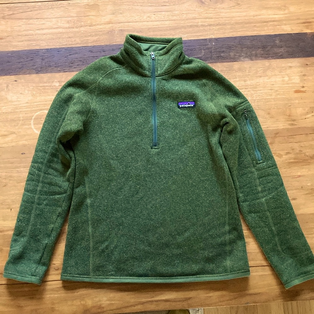 Patagonia women’s 1/4 zip better sweater, medium, green